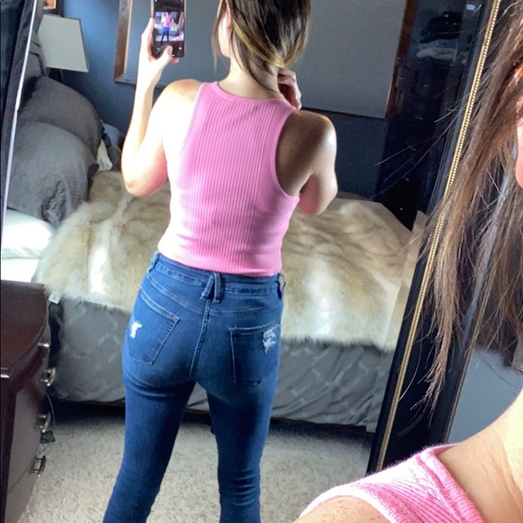 Lauren Ralph Lauren Pink Ribbed Tank, S, NWT - Picture 4 of 8